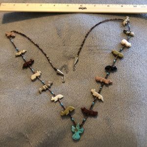 vintage semi precious necklace ~ handmade in arizona by native american artists